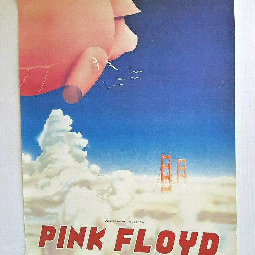 PINK FLOYD Gig Poster Oakland Coliseum 28" X 20"  Animals 1977 REPRO NM